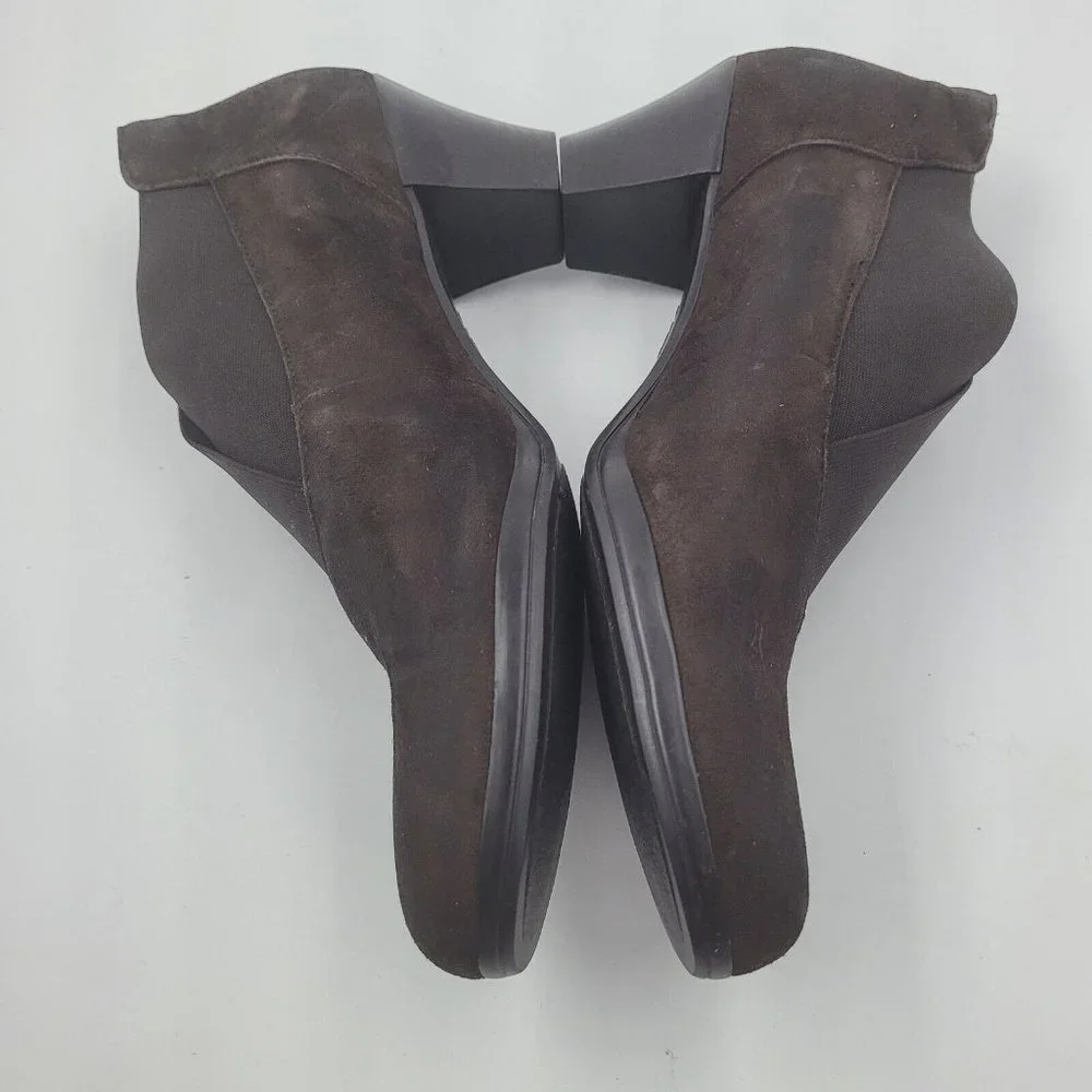 NEW Munro Francee Brown Suede V-Neck Heeled Ankle Bootie Women's Size 10M - Picture 10 of 11